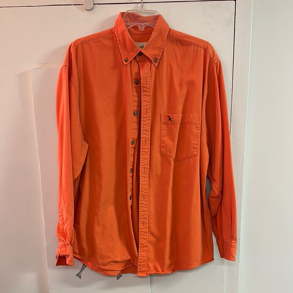 Eddie Bauer Orange Casual Button Down Shirt